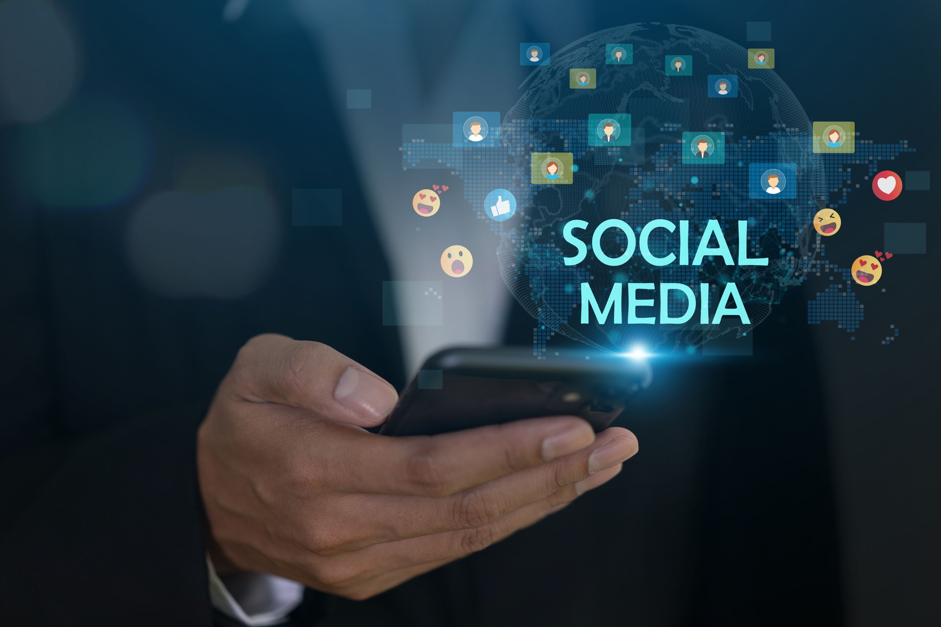 Social media marketing with smartphone and digital global communication, engagement, followers, digital marketing and influencer network, online brand promotion and social interaction, live streaming